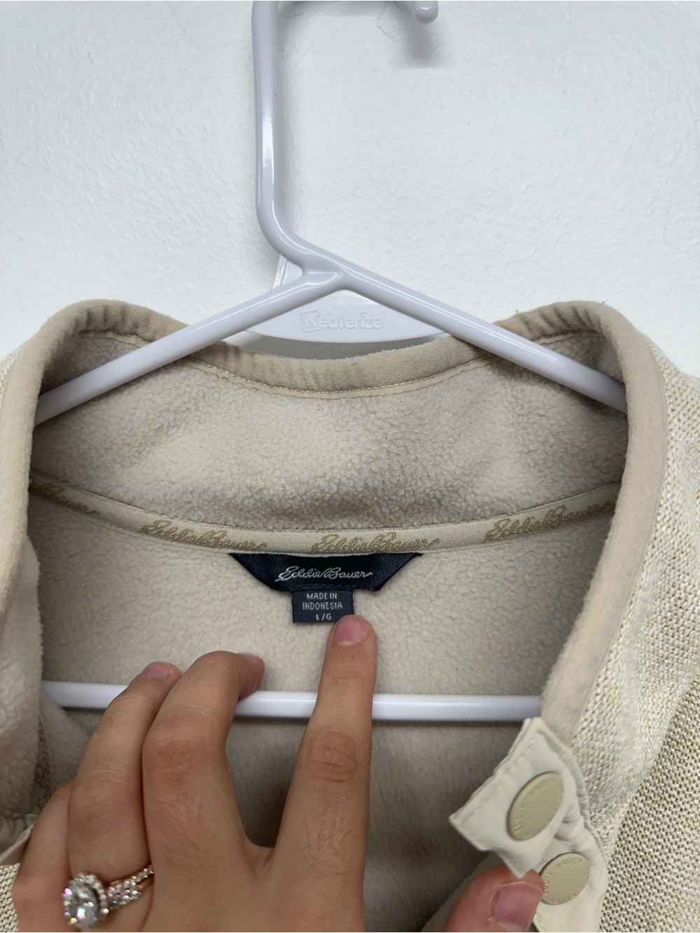 Eddie Bauer Men's Sweater Fleece - Cream - Large - Picture 7 of 11